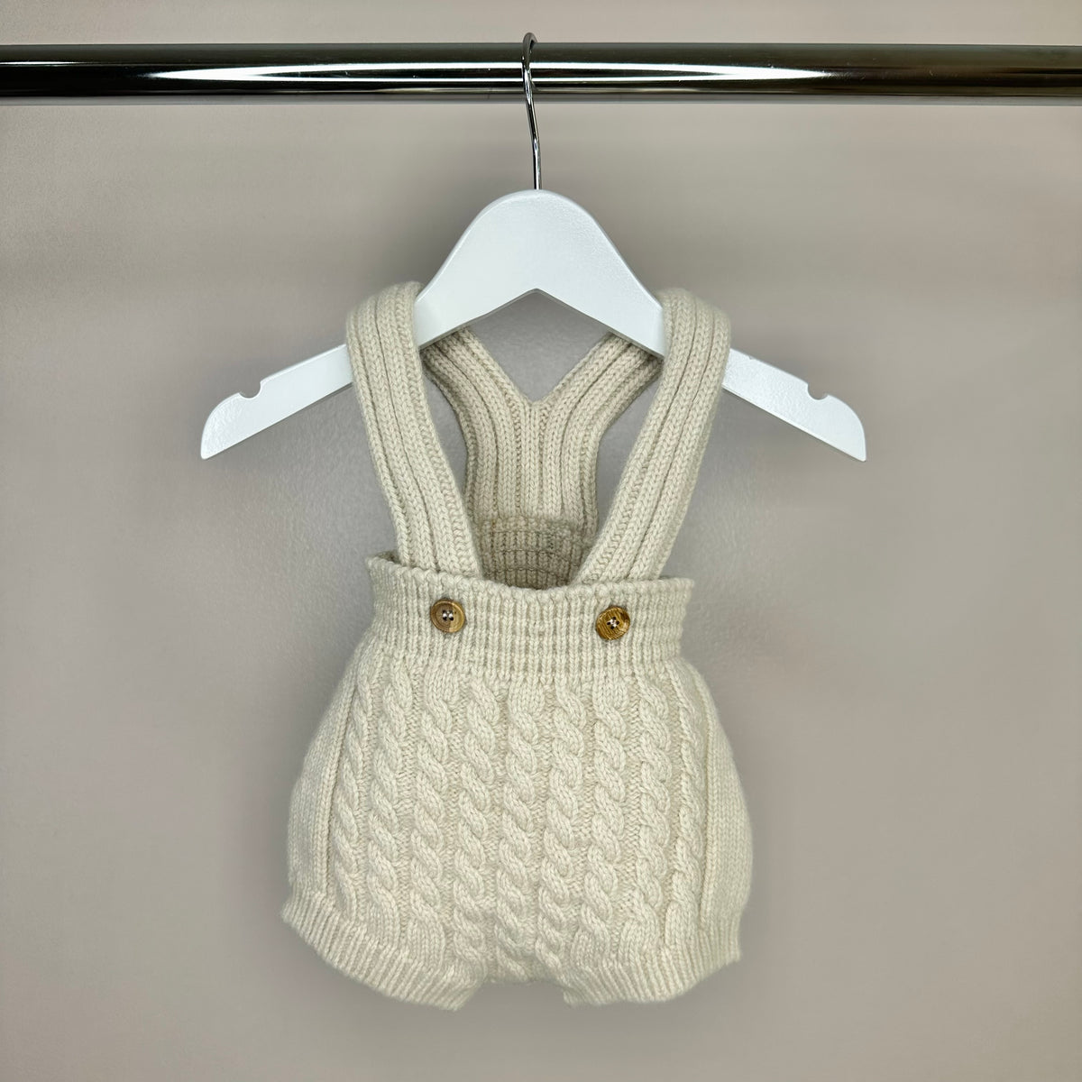 Beige Cable Knit Romper