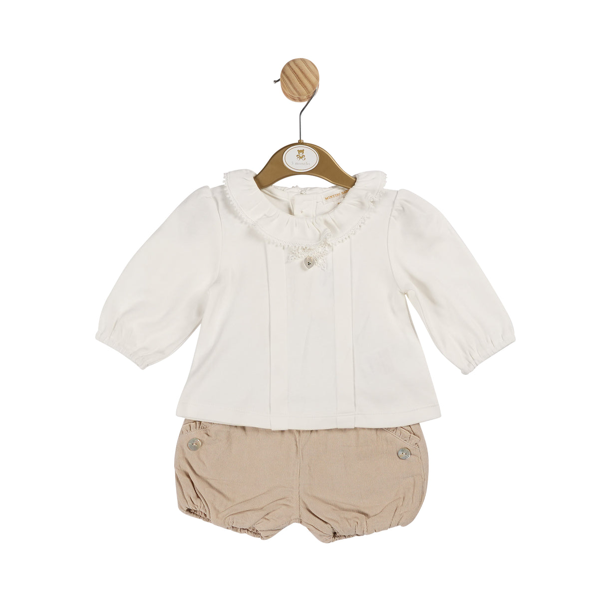 Beige Corduroy Pant Set