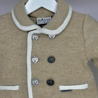 Boys Camel Marae Coat With Cream Trim