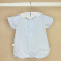 Blue Scallop Cotton Romper