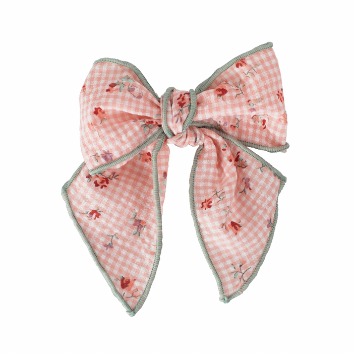 Pink & Mint Ditsy Floral Hair Bow