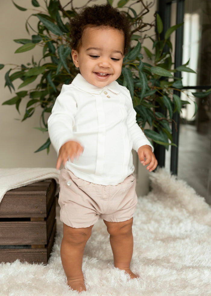 Beige Needlecord Top and Bloomer