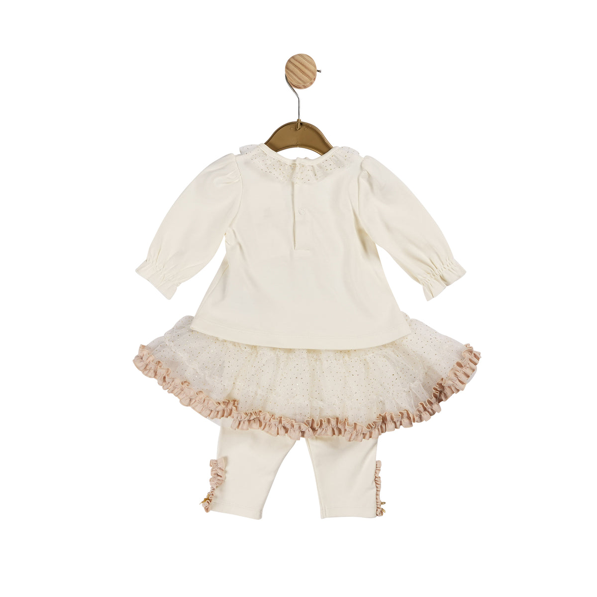 Girls Ivory & Gold Tutu Legging Set