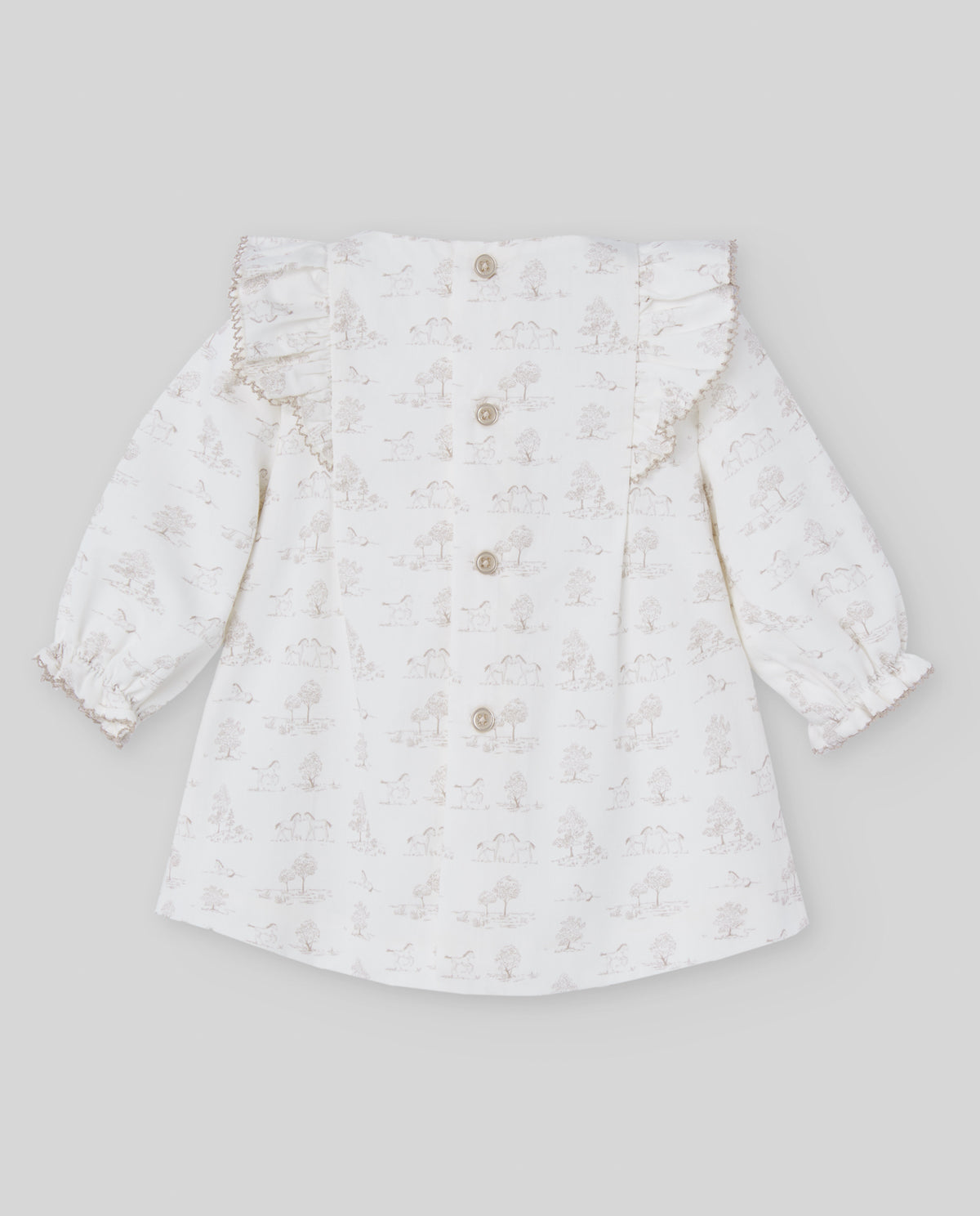 Ivory Toile de Jouy Print Dress