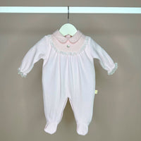 Pink Velour Babygrow