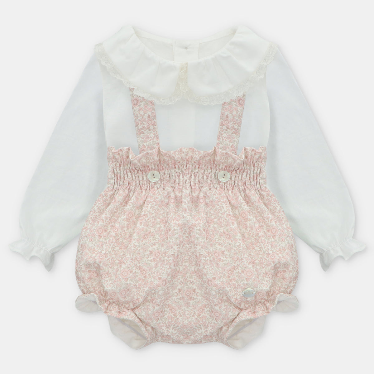 Pink Ditsy Floral Romper & Shirt