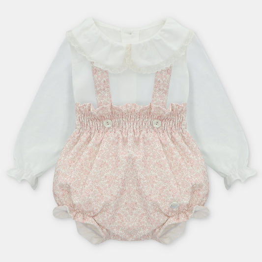 Pink Ditsy Floral Romper & Shirt