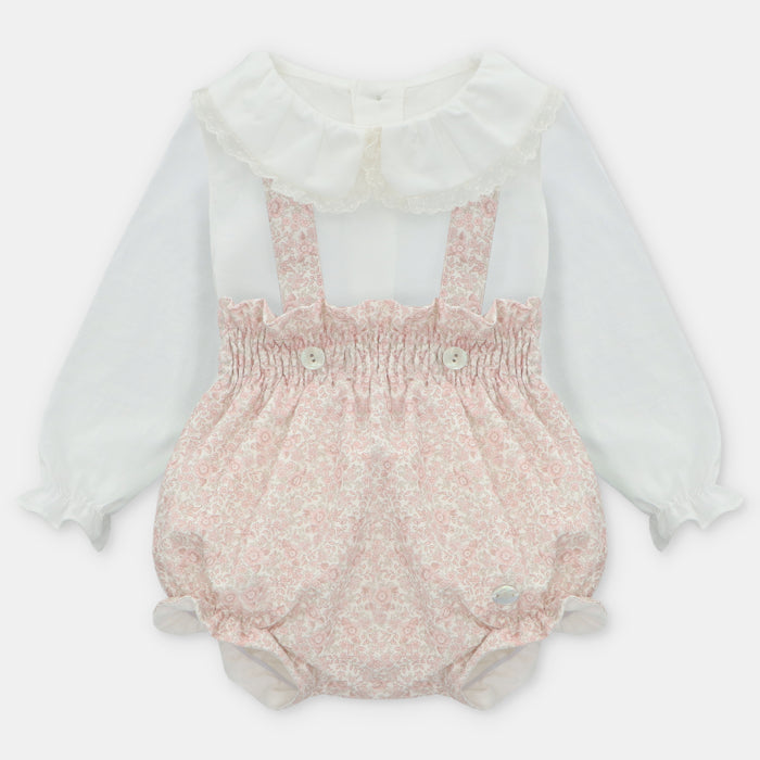 Pink Ditsy Floral Romper & Shirt