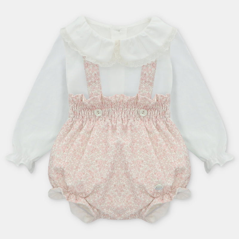 Pink Ditsy Floral Romper & Shirt