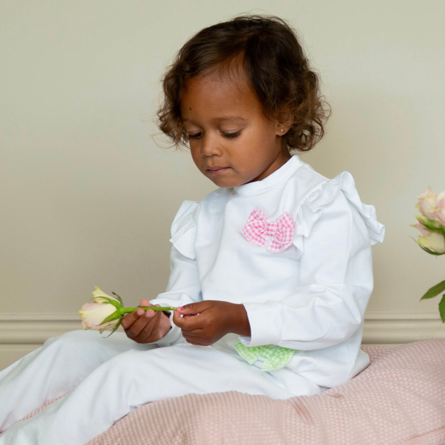 White Loungesuit With Bows