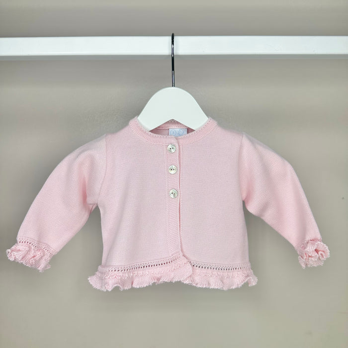 Pink Frilly Knit Cardigan