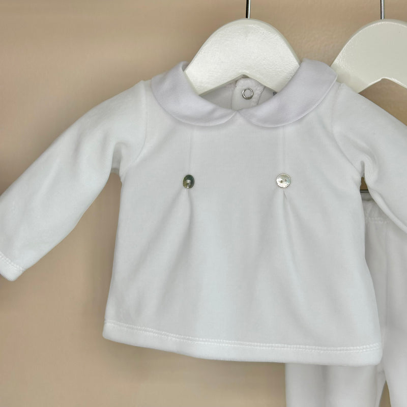 White Velour Baby Set