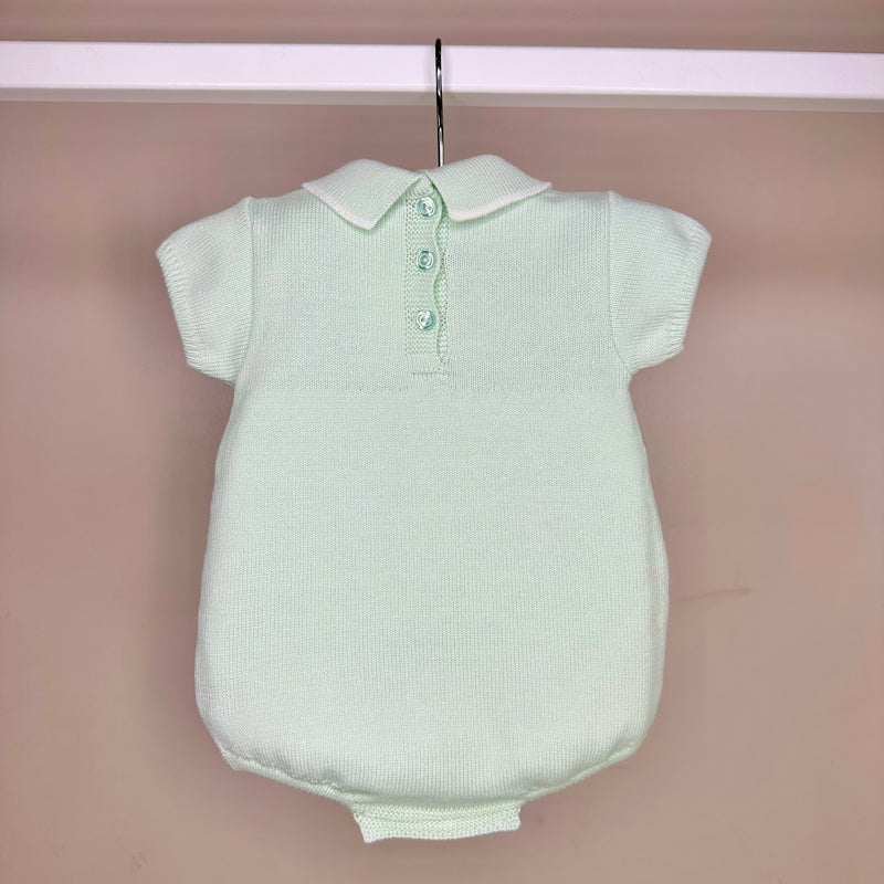 Mint Knitted Polo Romper