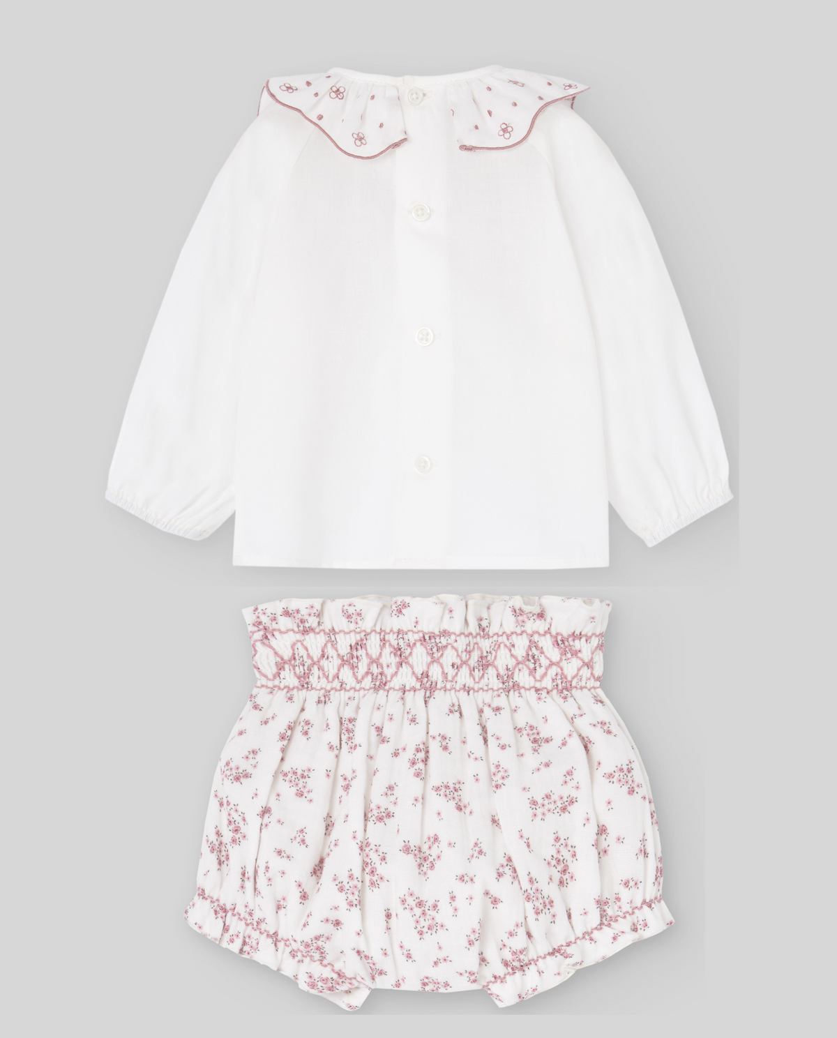 Pink Floral Bloomer & Blouse Set