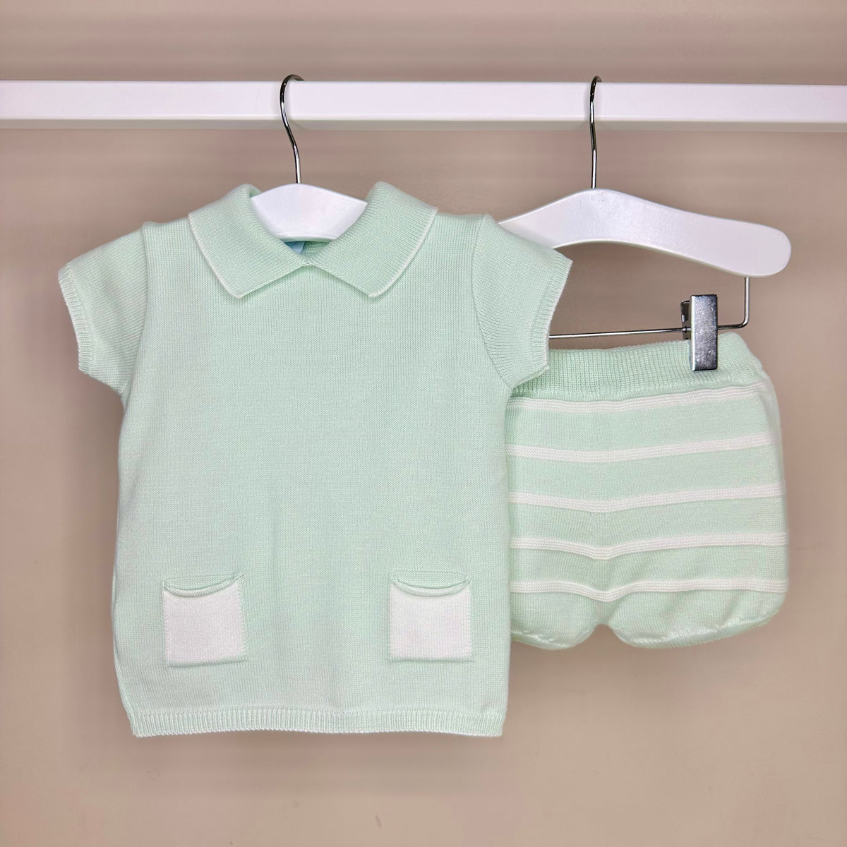 Mint Knitted Polo Set