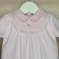 Pink Velour Babygrow