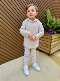 Beige Knitted Hoodie Tracksuit