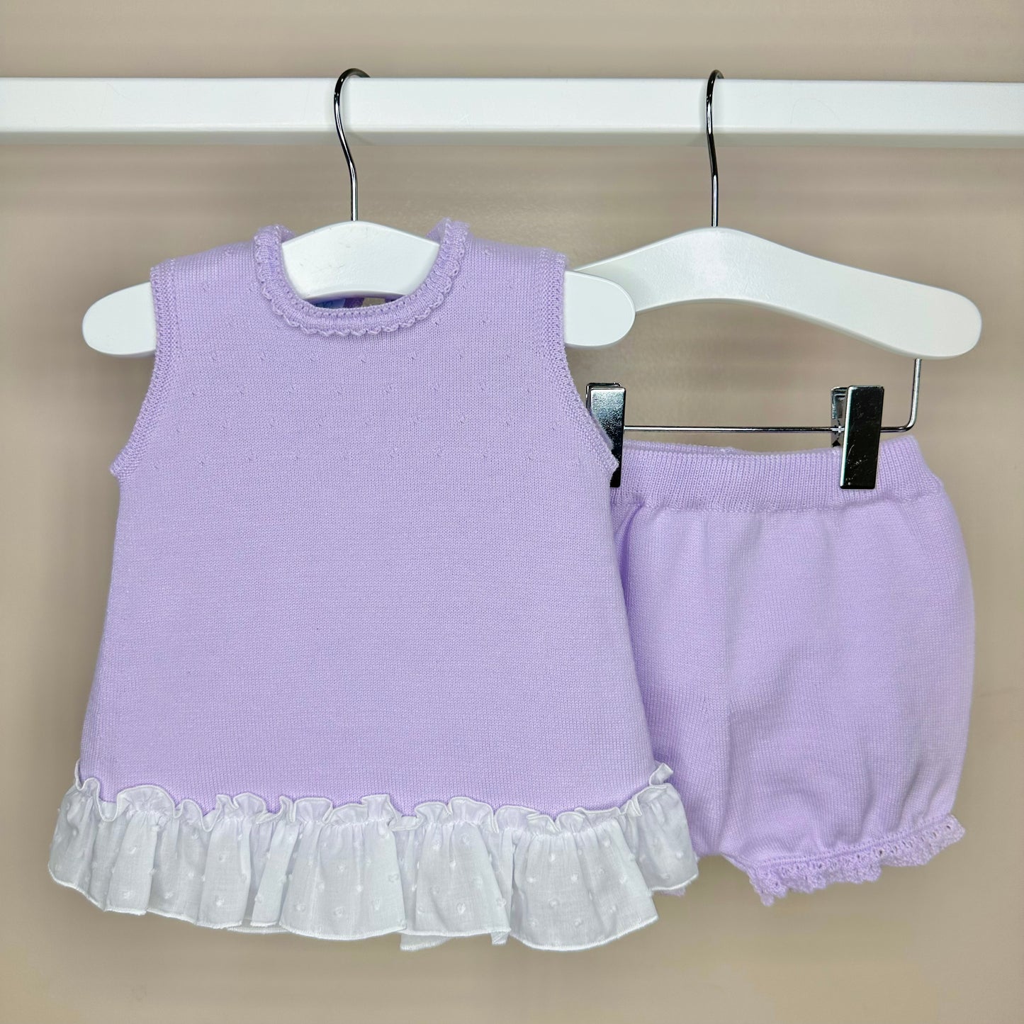 Lilac Girls Bow Bloomer Shorts Set