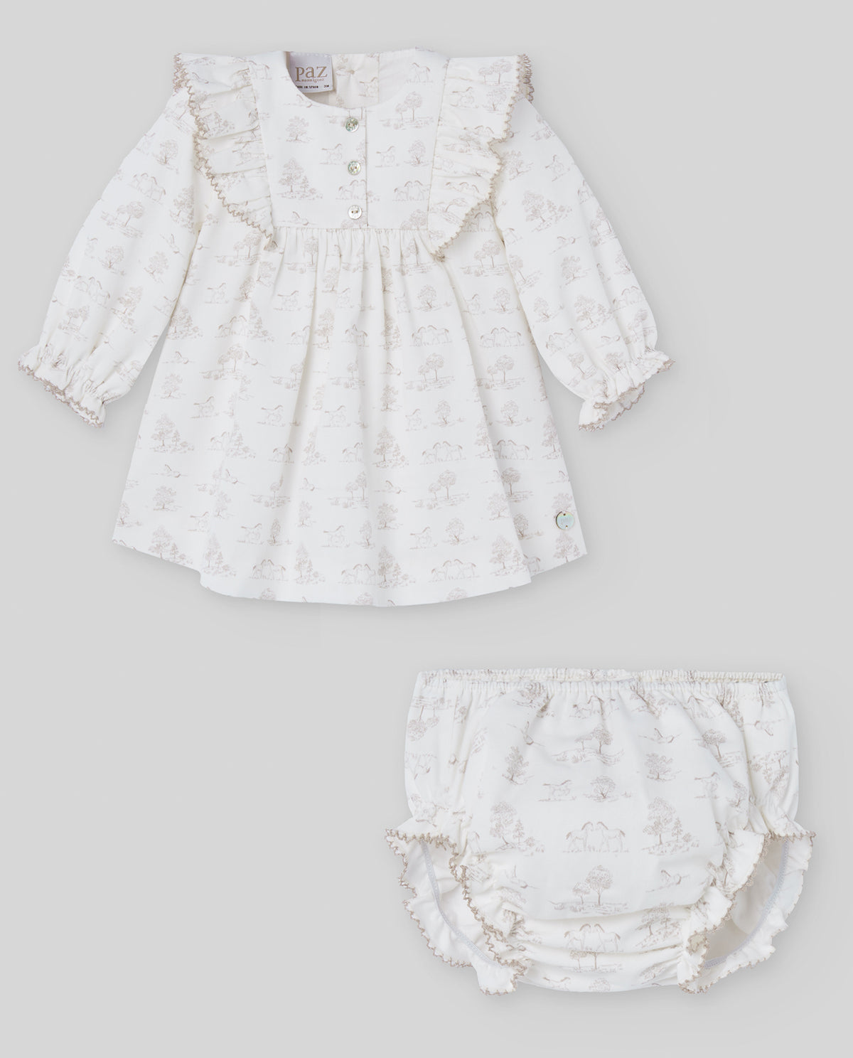 Ivory Toile de Jouy Print Set