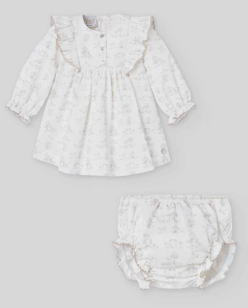 Ivory Toile de Jouy Print Set