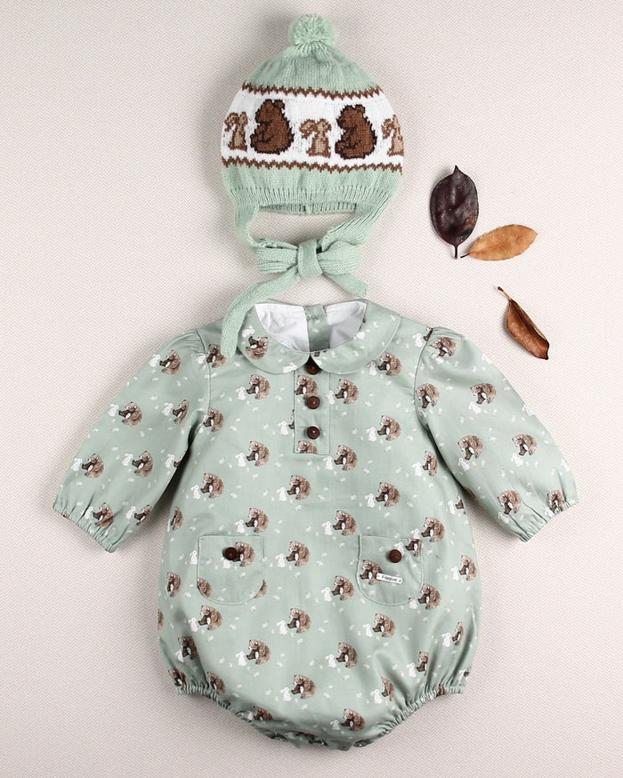 Green Bear Romper