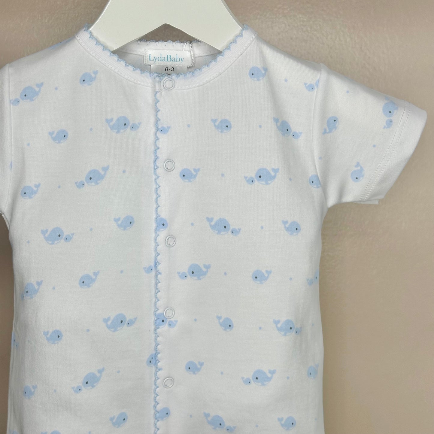 Blue Whale Cotton Shortie Romper