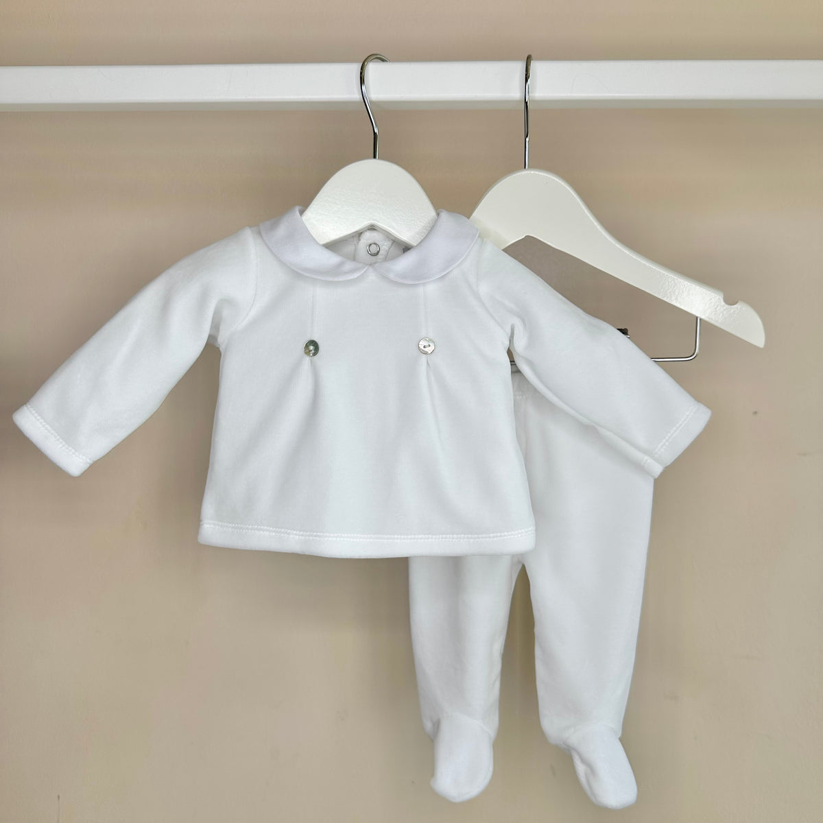 White Velour Baby Set