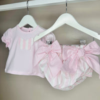 Pink Butterfly Top & Frilly Bloomer Set