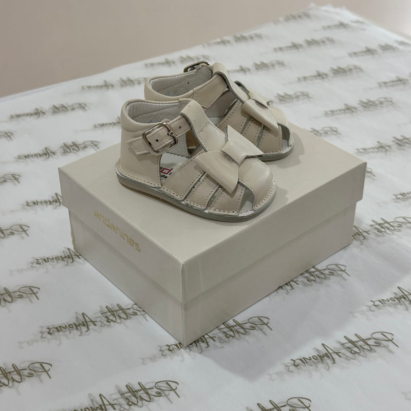 Ivory Bow Baby Sandals