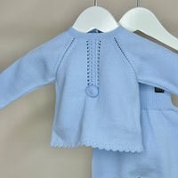 Blue Knitted Baby Set