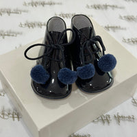 Navy Pom Pram Boots