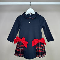 Navy Tartan Jersey Dress