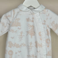 Pink Toile De Jouy Babygrow