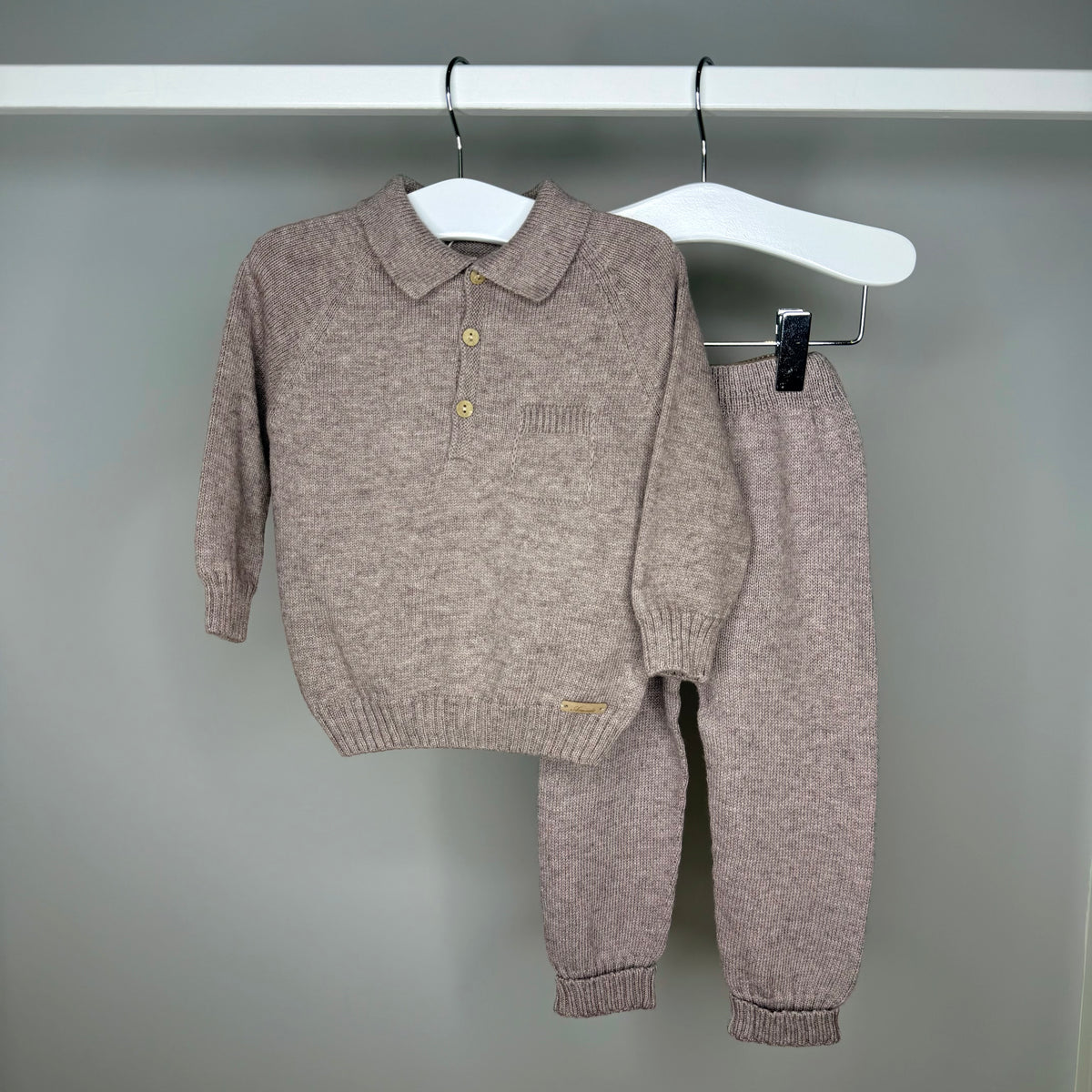 Cocoa Knitted Polo Tracksuit