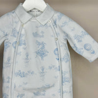 Blue Toile De Jouy Babygrow