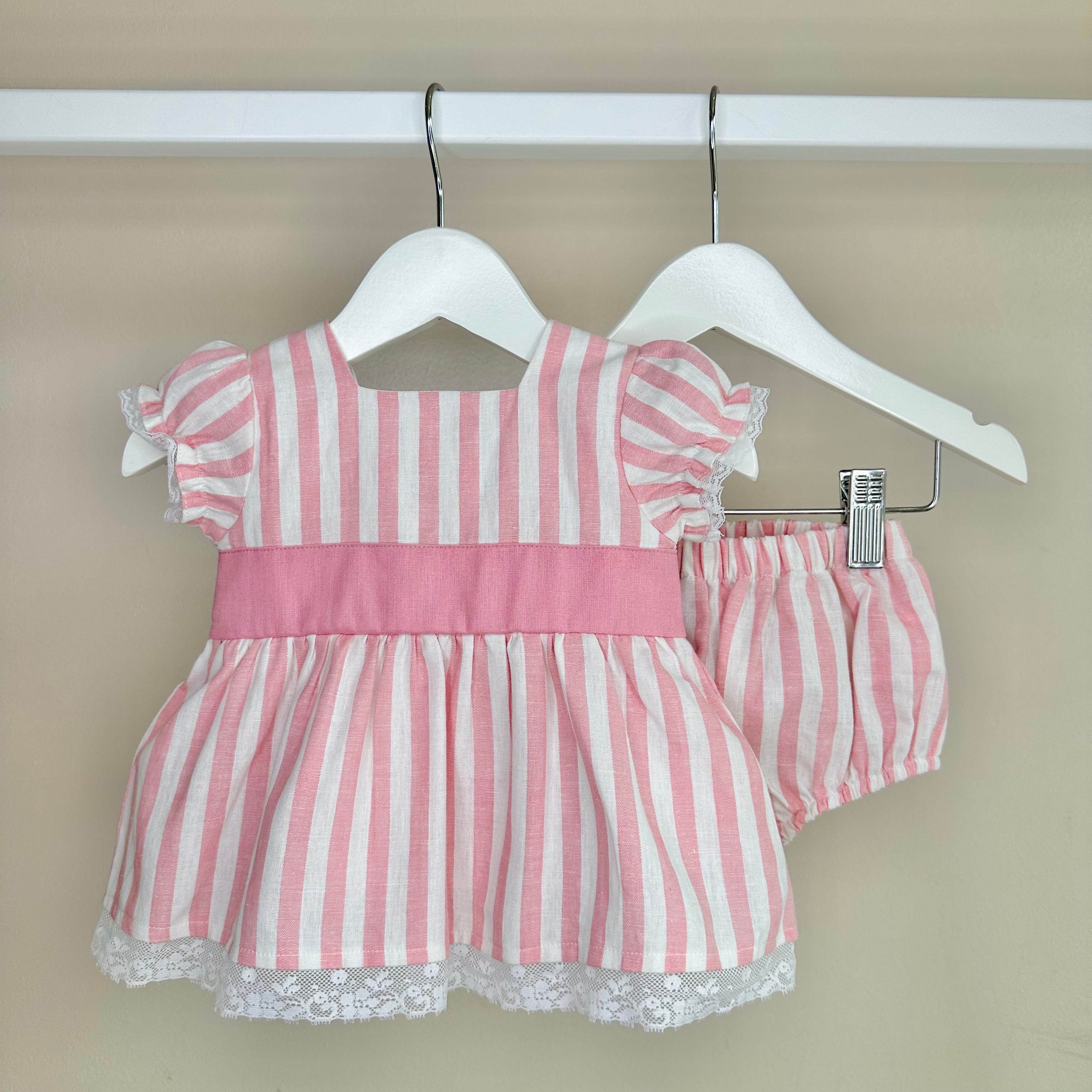 Pink candy stripe dress best sale