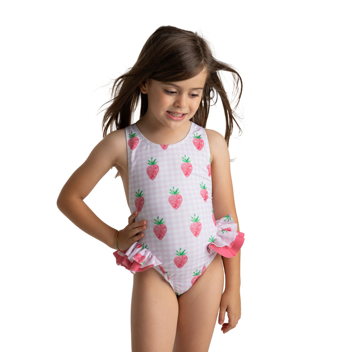 Pink Strawberries Holbox Swimsuit