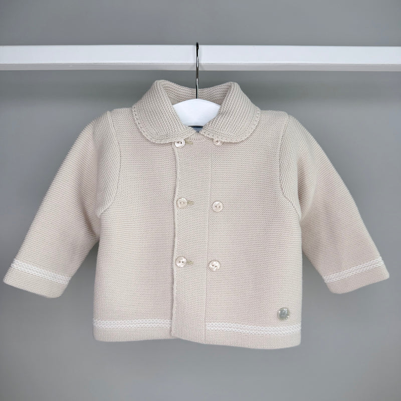 Beige Knitted Boys Coat