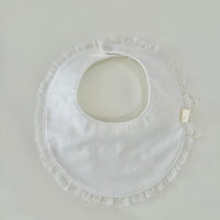 White Cotton Lace Trimmed Bib