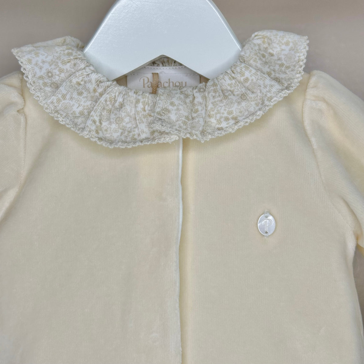 Beige Velour Babygrow