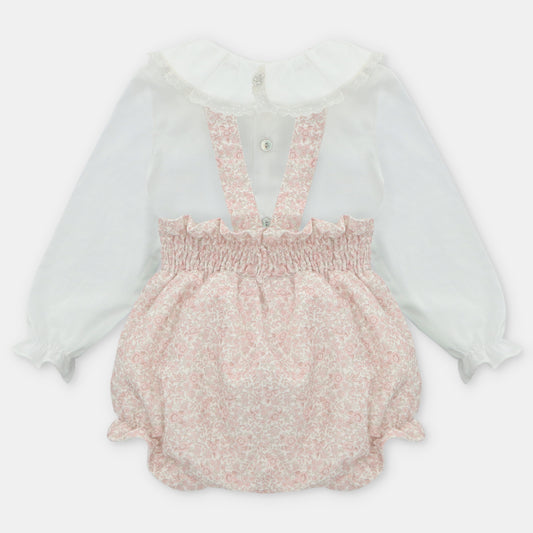 Pink Ditsy Floral Romper & Shirt