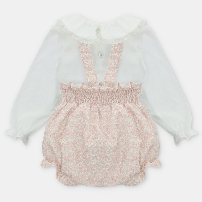 Pink Ditsy Floral Romper & Shirt