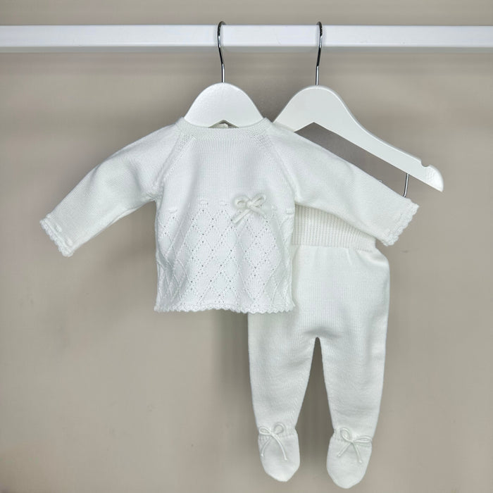 Cream Knitted Baby Set