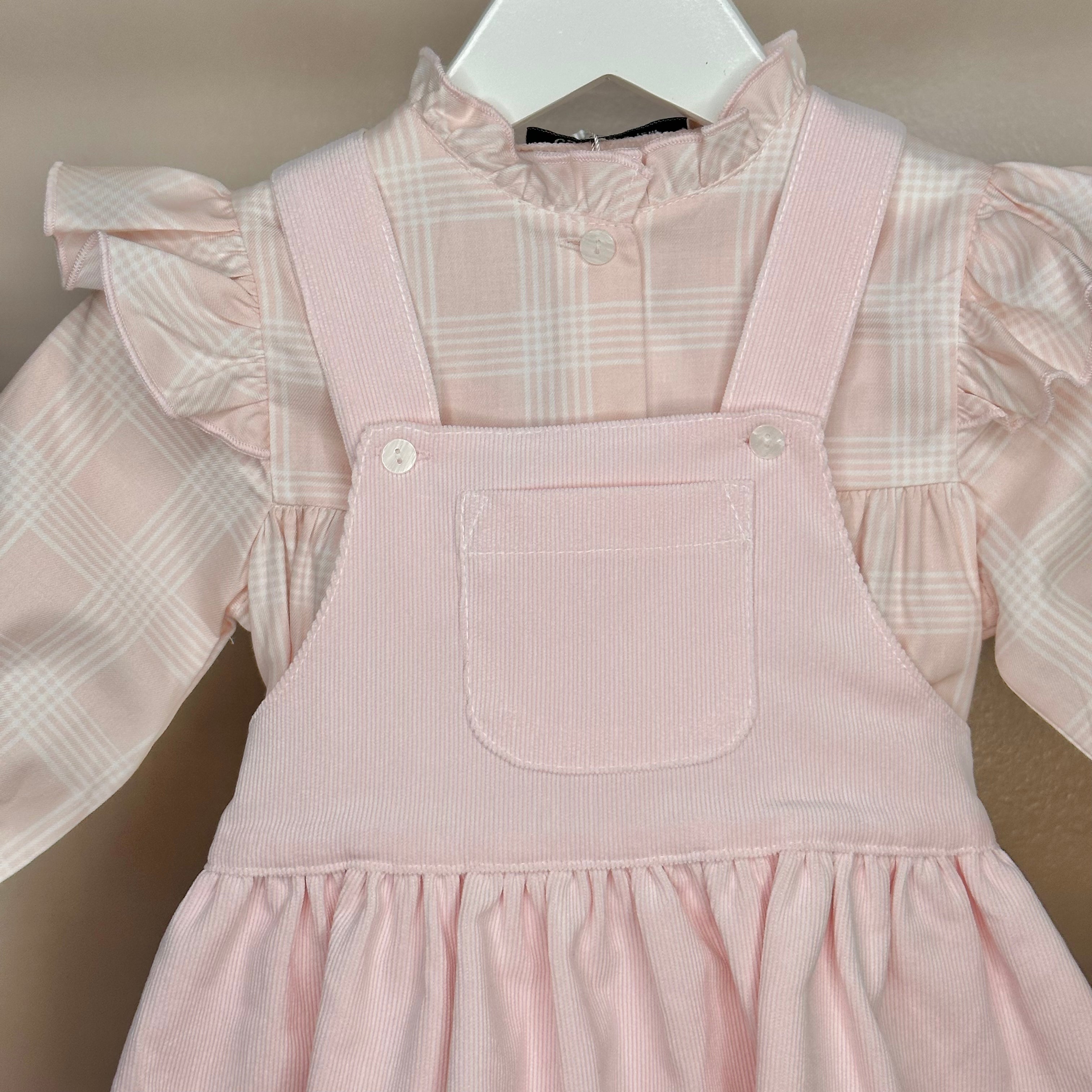 Pink 2024 check pinafore