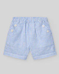 Blue Stripe Shorts Set