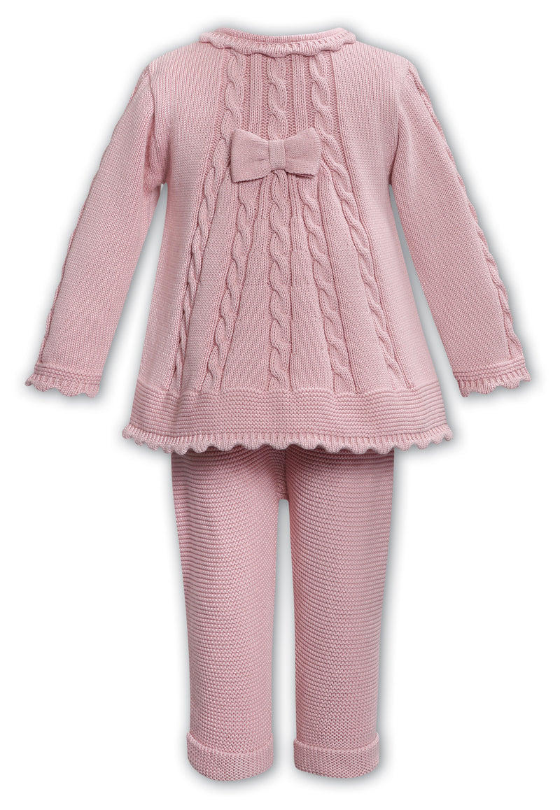 Rose Pink Knitted Cable Tracksuit