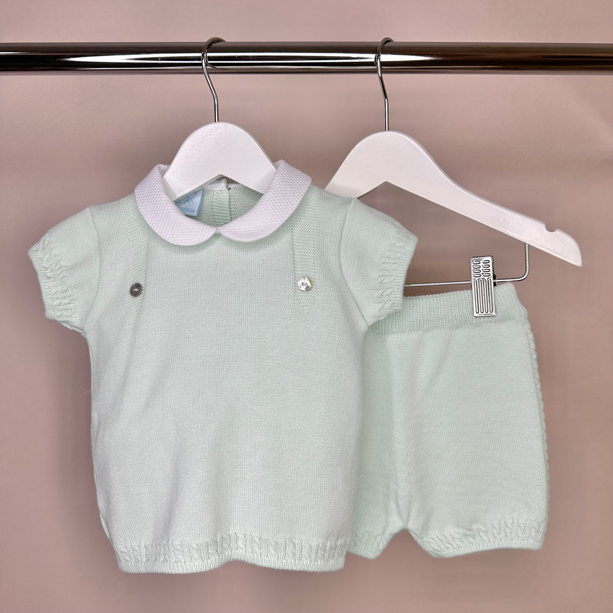 Mint Classic Knitted Shorts Set