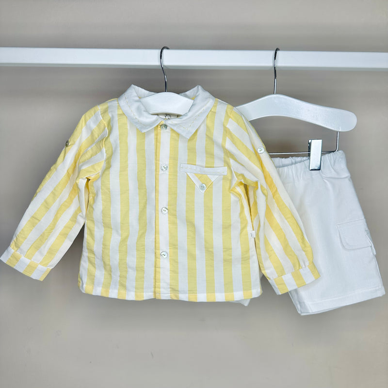 Lemon Striped Shorts Set