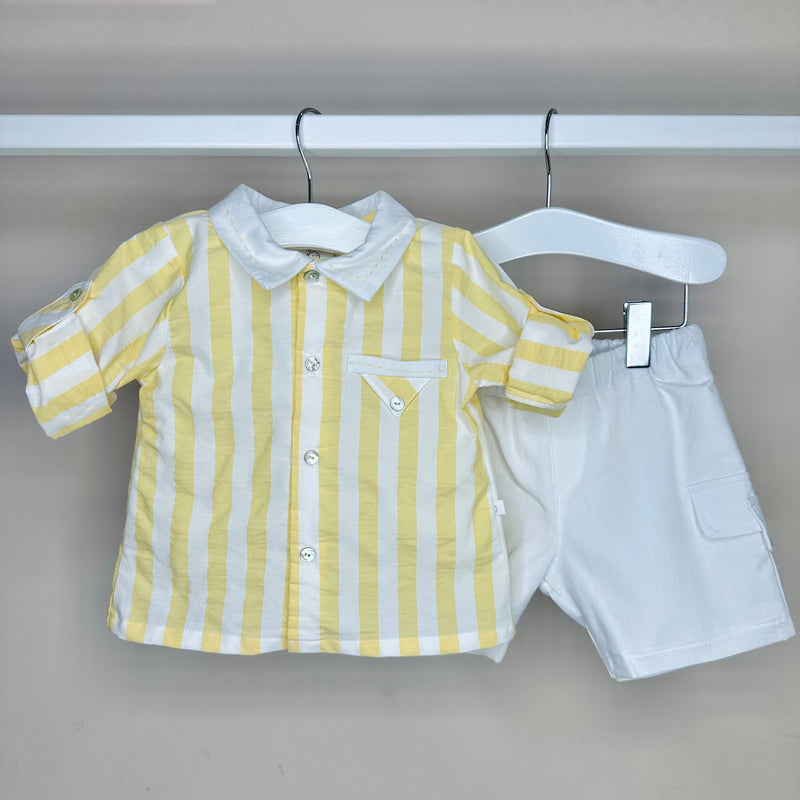 Lemon Striped Shorts Set