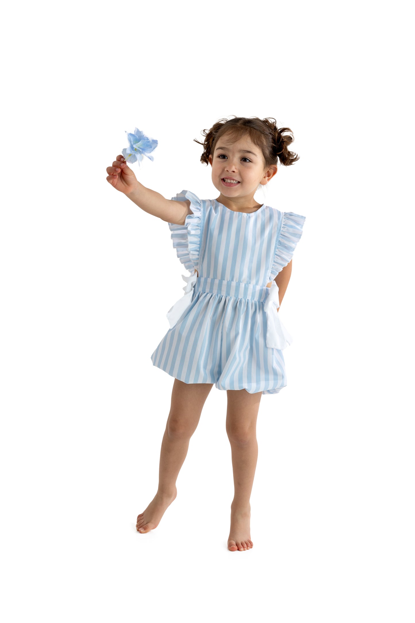 Blue Stripes Girls Playsuit